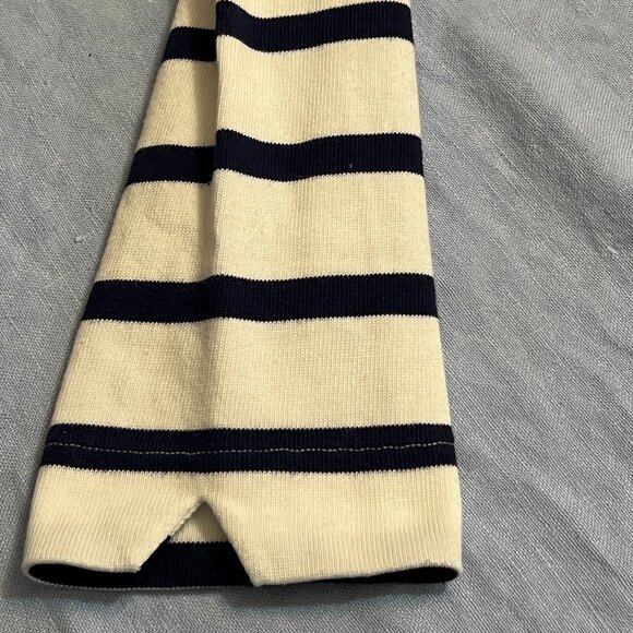 kate spade Women's Sweater White Navy Stripes Long Sleeve Size XL V-Neck Pockets - Picture 4 of 9